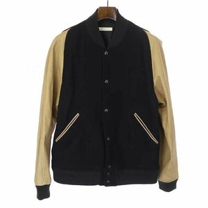 OLD JOE オールドジョー 18AW VARSITY JACKET レザースリーブスタジャン ブラック×ベージュ サイズ:38 メンズ IT0YVVG880KA