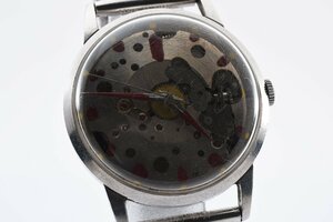 稼働品 スケルトンウォッチ D914363 ラウンド シルバー 手巻き レディース 腕時計