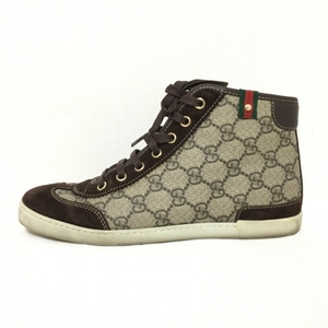 グッチ GUCCI スニーカー 35 1/2 296568 - PVC(塩化ビニール)×スエード×レザー ベージュ×ダークブラウン×マルチ レディース 靴