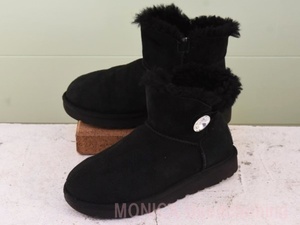 MK317◆レディース【アグ UGG】ムートンブーツ 黒 ブラック 23cm