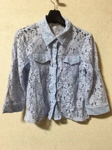 *セシルマクビー　CECIL McBEE レース　ブラウス　ネックレス付き　水色　【新品】