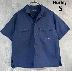ハーレー　Hurley 半袖　シャツ　紺　S ショート丈