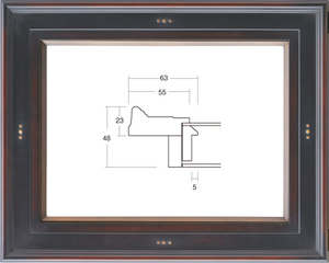 油彩額　油絵用額縁 UVカットアクリル付 7760 サイズ F15号 赤鉄