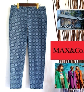 美品/MAX&Co/マックスアンドコー/サマー総柄織デザインアンクルパンツ