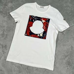1円　極美品　MONCLER モンクレール　マグリア　半袖　Tシャツ 半袖Tシャツ Mサイズ ビッグロゴ 白 ホワイト 