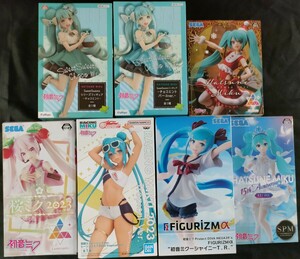 【１円スタート★匿名配送】初音ミク完成品フィギュア プライズ品 ７体セット 美品 hatsunemiku