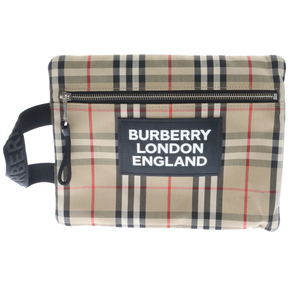 BURBERRY バーバリー MS HANDLE POUCH ヴィンテージノバチェック ポーチバッグ クラッチバッグ ブラウン ※一部汚れ有