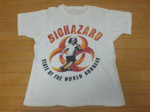 当時物 90s BIOHAZARD バイオハザード Tシャツ STATE OF THE WORLD ADRESS NYHC AGNOSTIC FRONT MADBALL MERAUDER BAD BRAINS CRO MAGS