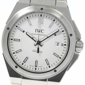 ☆良品★保証書付き【IWC SCHAFFHAUSEN】IWC インヂュニア デイト IW323904 自動巻き メンズ_715043【63】