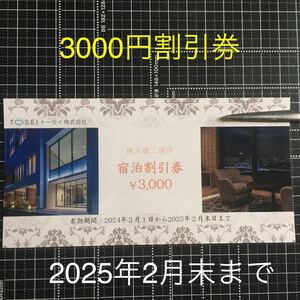 最新 2025.2月末迄 トーセイ 株主優待 宿泊割引券 3000円 最新 ミニレター送料無料 トーセイホテルココネ TOSEI 神田 上野 鎌倉 幕張 浅草