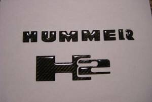 HUMMER H2 ハマーH2 リアルカーボンエンブレム デカール エアロ スポイラ－ リアルカ－ボン綾織り 外装カスタム