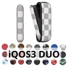 iQOS3 DUO 保護カバー iQOSケースホワイト レザー製 2ピース