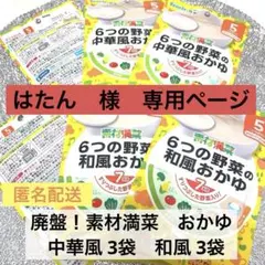 【廃盤】 素材満菜　和風おかゆ 中華風おかゆ　計6袋　ビーンスターク