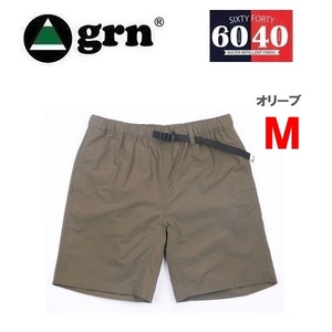 grn ジーアールエヌ 60/40 クライミングショーツ オリーブ M　GU023084Q　メンズ　ショートパンツ　短パン　撥水　アウトドア　キャンプ