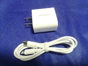 新品未開封 ESSAGER ES-CD30 PD20W充電器 + iPhone用Lightningケーブルセット 急速充電 USB充電器 Lightningケーブル