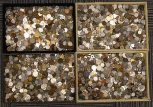 混合古銭 14980g まとめて おまとめ 大量 海外コイン 外国コイン 銅銭 アルミ銭 錫銭 古銭