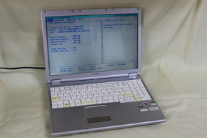 現状品ノートパソコン SHARP メビウスノート PC-WE50S モバイルSempron 1GB 80GB 15.4inchワイド テンキー付 起動確認済 OS無 代引き可
