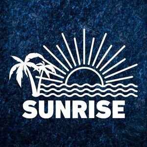 送料無料◆SUNRISE サンライズ カッティングステッカー◆ホワイト｜20×14cm｜超防水 UVカット 屋外使用可【C088】