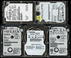 2.5インチ 東芝 日立 富士通 WesternDigital HGST 80-320GB SATA 10機セット 正常稼働してますがジャンク扱いで