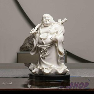 「81SHOP」仏像美術 ★ 七福神 布袋 布袋件 陶瓷制 高度29cm 美品 佛像收藏 件