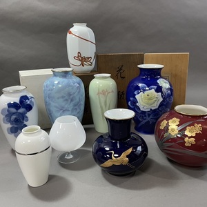 MS1000 OKURA 深川製磁 NARUMI 香蘭社 花瓶 9点 まとめて 共箱付き含む (検)花器 フラワーベース 花道具 茶道具 和室 オークラ ナルミ