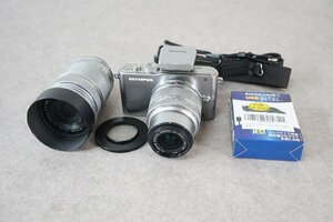 [QS][G121880] OLYMPUS オリンパス E-PL3 PEN Lite ミラーレス一眼カメラ 40-150mm 1:4-5.6 R 58mm レンズ 互換バッテリー 等付属