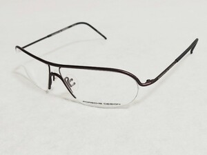 新品　PORSCHE DESIGN ポルシェデザイン　イタリア製　ブランド　メガネ　めがね　ハーフリム　チタン　軽い　ブラウン