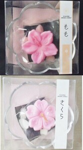 送料込 2点 キャンドル 春の花めぐりセット 桜 もも/ティーライト キャンドルホルダー 桃 さくら 落雁 アロマキャンドル 和菓子