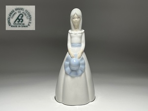 【瑞】スペイン REX VALENCIA 少女 フィギュリン 高さ２２．５cm 女性 陶器人形 置物 