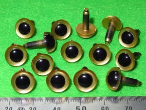 【◎クリスタルアイ10.5mm20個◎】☆ゴールドパール ☆ビーズ細工　補修　改造　リメイク　ハンドクラフト　ルアー製作　