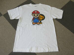 08年 A BATHING APEｘ任天堂 コラボ Tシャツ Mサイズ 白 MARIO MILO Nintendo エイプ NIGO オールド ヴィンテージ ニンテンドー