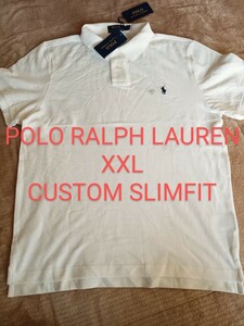 XXLTTG custom slim fit 190/108B ラルフローレン POLO RALPH LAUREN 白　新品 半袖ポロシャツ