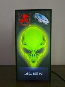 エイリアン 未確認飛行物体 未知との遭遇 UFO ALIEN SF ホラー 店舗 自宅 ミニチュア ランプ 看板 置物 雑貨 ライトBOX 電飾看板 電光看板