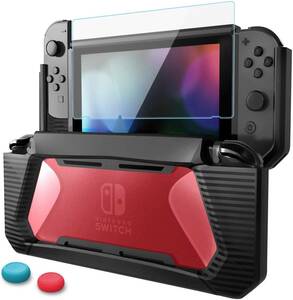 「F104透明レッド SWケース」新品 Nintendo Switch カバー全面保護透明レッド