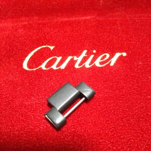 Cartier 純正 1 コマ 正規 カルティエ 駒 メンズ パシャ シータイマー 幅 21.5mm 延長 8mm 長さ 12.5mm ベルト 調整 ラバー ／ SS 状態悪い