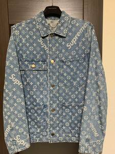 Louis Vuitton Supreme ルイヴィトン シュプリーム Jacquard Denim Chore Coat カバーオール デニム ジャケット46