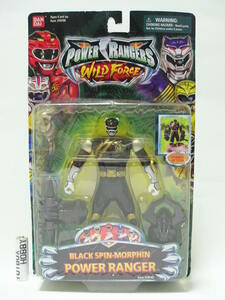 TB■バンダイ Power Rangers Wild Force Black Spin-Morphin パワーレンジャー ワイルドフォースガオレンジャー ガオブラック