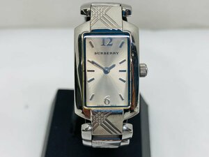 【稼働品】BURBERRY バーバリー QZ BU4212 スクエア シルバー文字盤 レディース腕時計