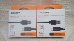 ２個セット　未使用品 　Spigen Type C ケーブル 1m USB3.1 gen1 充電 　転送 USB C10C0