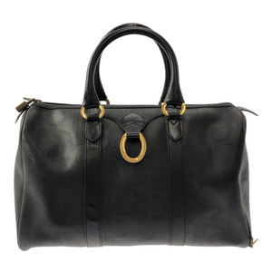 ◆中古品◆Christian Dior クリスチャンディオール トロッター ロゴ柄 2WAY ボストンバッグ ハンドバッグ old dior ブラック系Q58268NSD