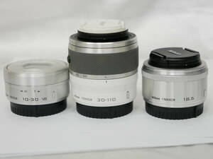 #1976 NIKON 1NIKKOR 10-30mm F3.5-5.6VR 18.5mm F1.830-110mm F3.8-5.6 ミラーレス一眼用レンズ ニコン