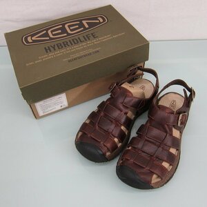 A3691N 未使用 KEEN レザー サンダル 茶 26.5cm US8.5 キーン キャンプ SKU 1393-WDBR 送料無料