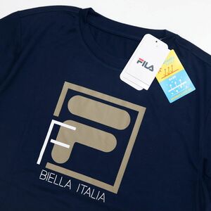 ●送料390円可能商品 フィラ FILA 新品 メンズ 吸水速乾 ドライ UVCUT スポーツ 半袖 Tシャツ 紺 Lサイズ [412355-NV-L]一 三 弐★QWER