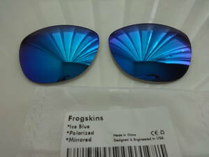 処分価格！！★ OAKLEY オークリー Frogskins フロッグスキン用 カスタム偏光 ハイグレードレンズ ICE BLUE Color Frogskin 　