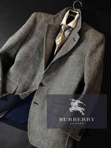 A43 定価18万●美品BURBERRY collection●一枚袖●千鳥柄!!カシミヤジャケットコート バーバリーコート メンズ●三陽商会　通勤 セレブ