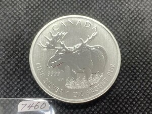 31.1 グラム 2012年 (新品) カナダ「ヘラジカ・ムース」 5ドル 純銀 1オンス 銀貨