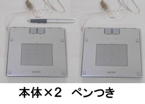 JUNKペンタブ2台ワコムWACOMタブレットTabletペンタブCTF-220小さいミニサイズコンパクト/ペン1本/本体は2個ctf220パソコンUSB接続レア品 