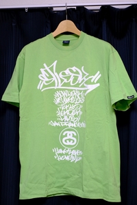 (レアカラー) アメリカ製 STUSSY × SLICK ワールドツアーTシャツ カスタメイド CUSTOMADE