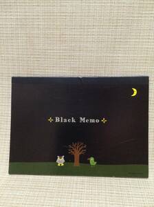 Black Memo メモ帳 choko choko ふくろう,月,カラス(?),梟,夜 メモ用紙