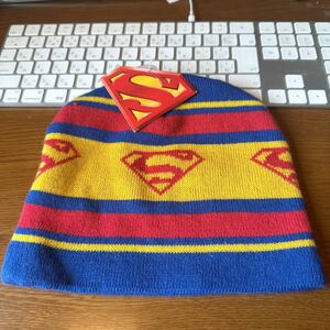 【SUPERMAN】【ニットCAP】【 多分KIDS FREE SIZE】【未使用.】]【M/【アメリカ購入.】]【Aニット帽 ニットキャップ 